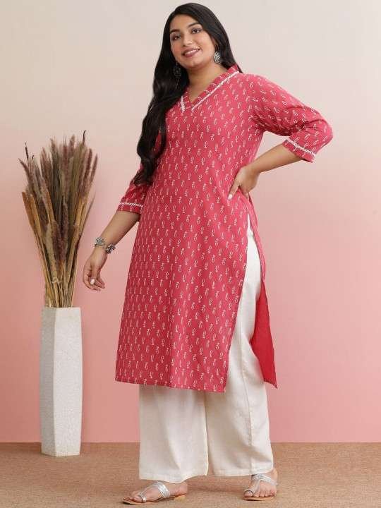 Women's Rayon Printed Straight Kurti With Pant Set - Image 2